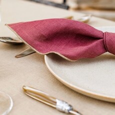 Filo Linen Napkin - Red/Ginger