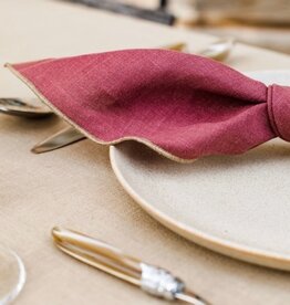 Filo Linen Napkin - Red/Ginger