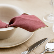 Filo Linen Napkin - Red/Ginger