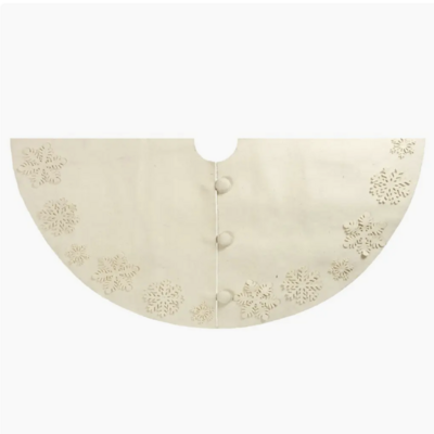 Snowflakes on Cream Tree Skirt - 60"