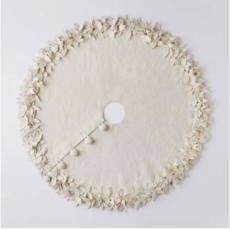 Tree Skirt - Overlapping Flowers / Ivory/ 64"