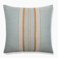 Bruges Striped Cushion Blue/Chestnut 22"SQ