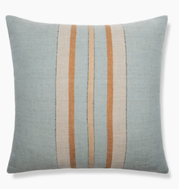 Bruges Striped Cushion Blue/Chestnut 22"SQ