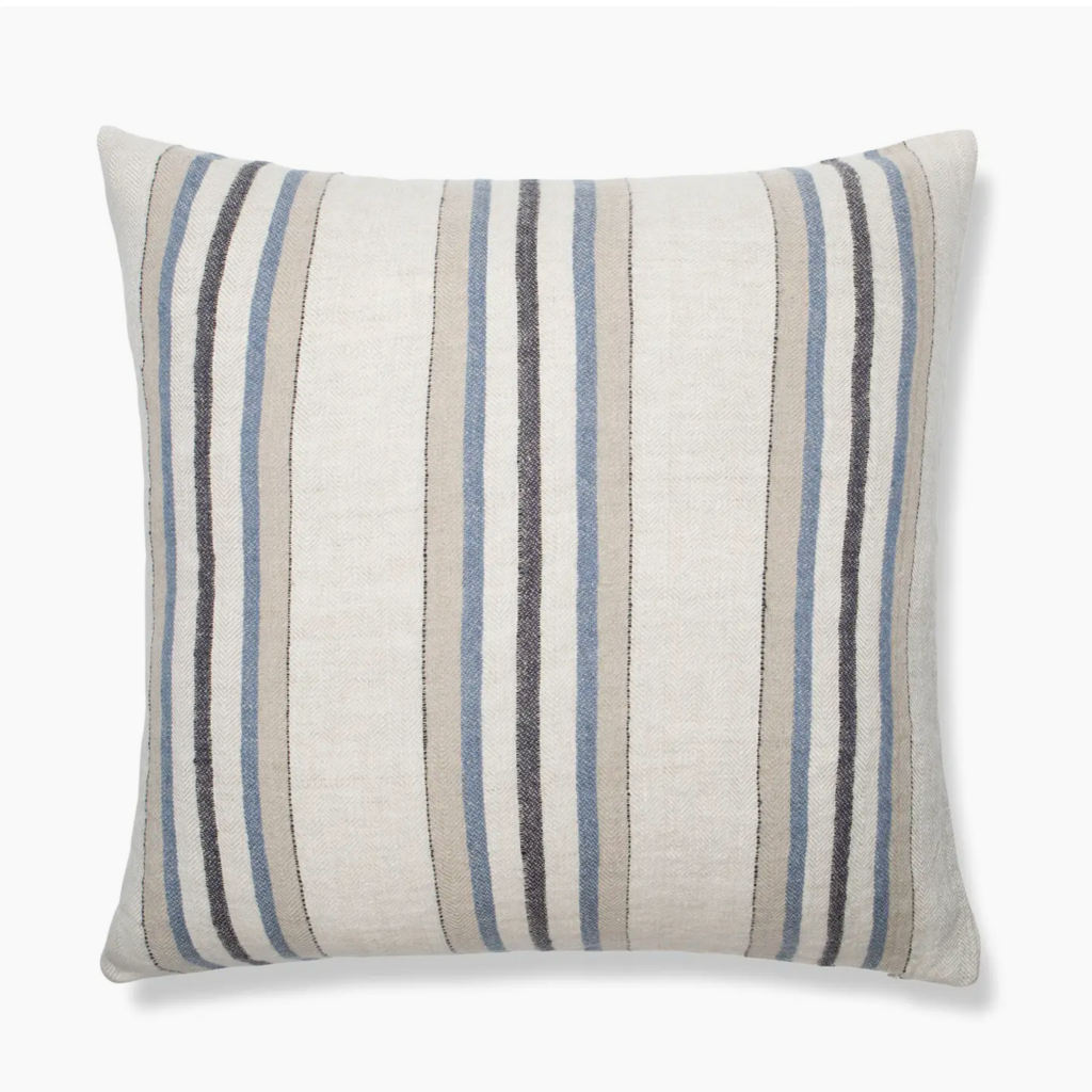 Antwerp Cushion Blue/Natural Stripe 22"SQ
