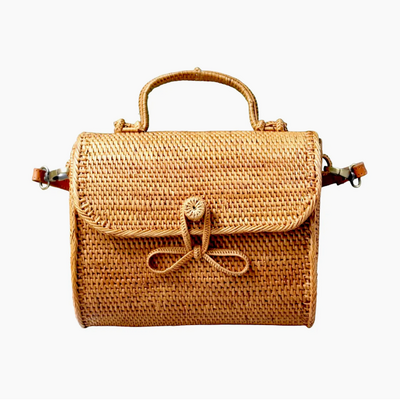 Nantucket Bag -Top Handle Rattan Crossbody
