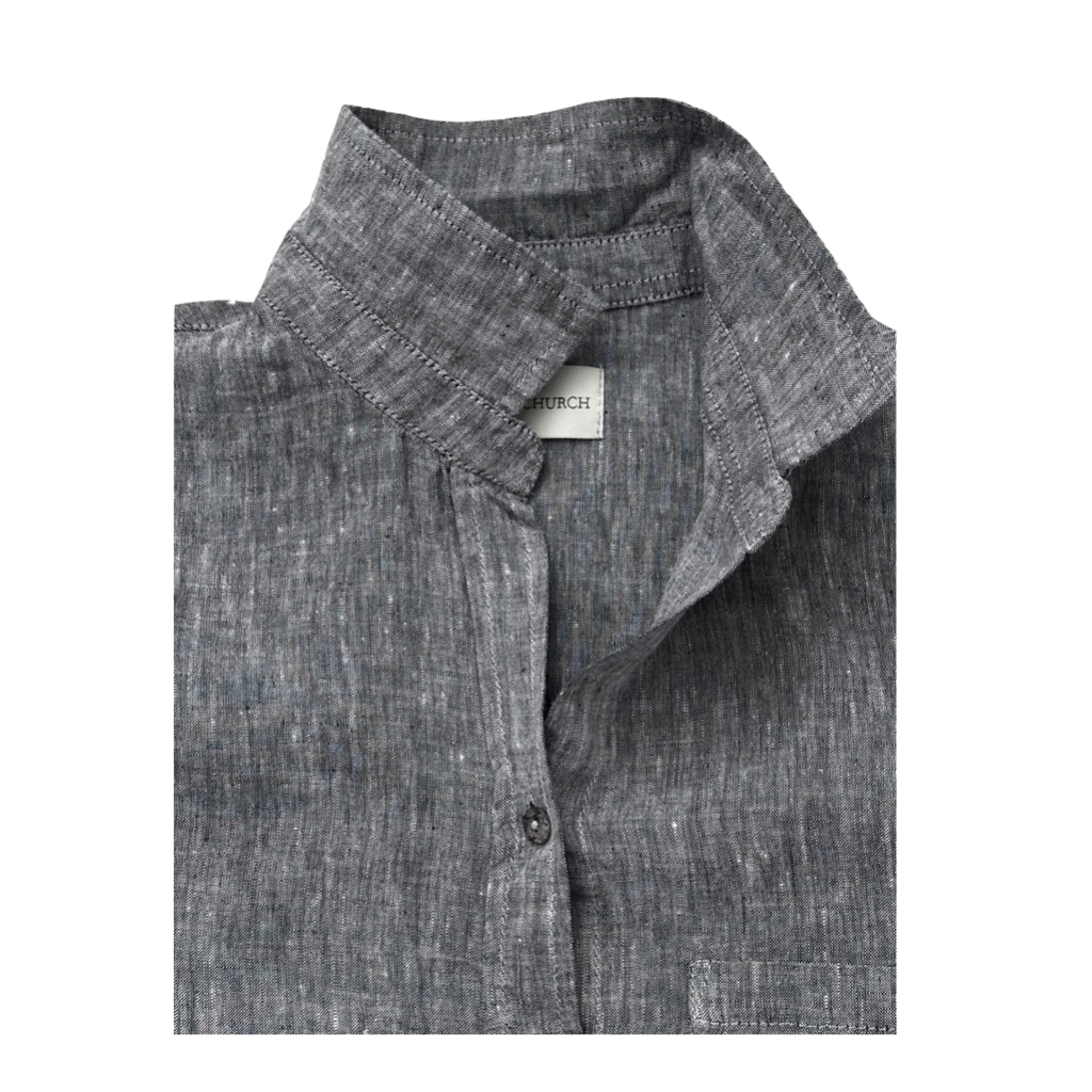 Lucy Dress - 100% Linen / Navy Melange