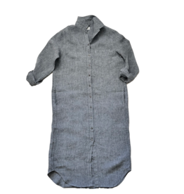 Lucy Dress - 100% Linen / Navy Melange