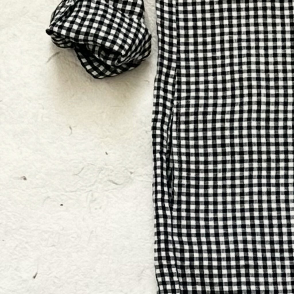 Lucy Dress 100% Linen - Black & White Gingham