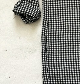 Lucy Dress 100% Linen - Black & White Gingham