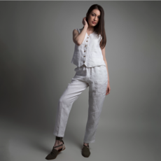 Relax Tapered Ankle Pant - 100% Linen