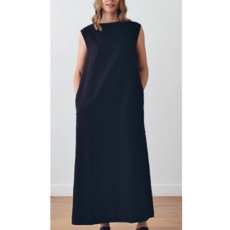 Paris Dress 100% Linen - Night Blue