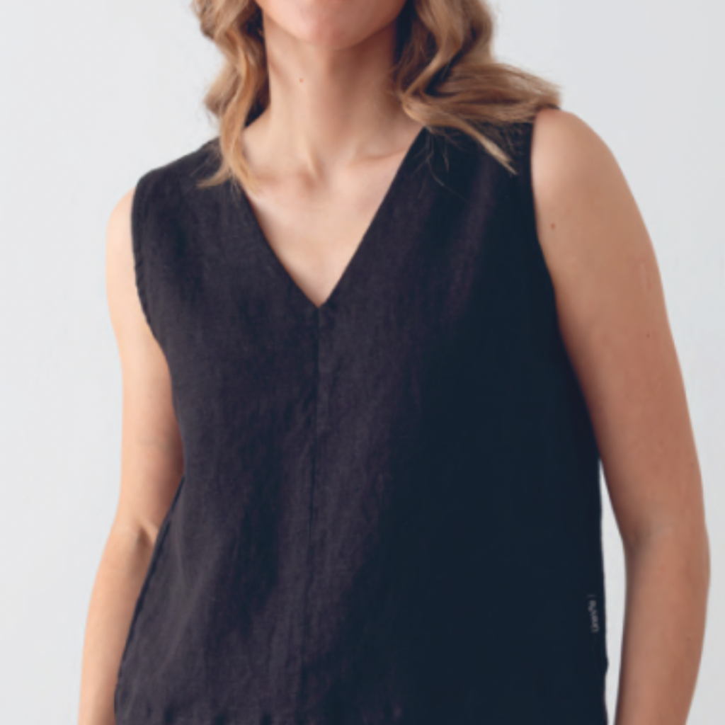 Paris Dress 100% Linen - Night Blue