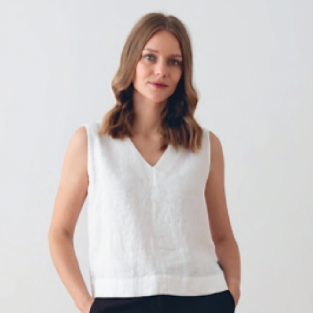 Paris Sleeveless Top 100% Linen