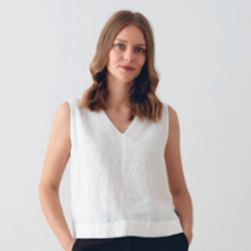 Paris Sleeveless Top 100% Linen