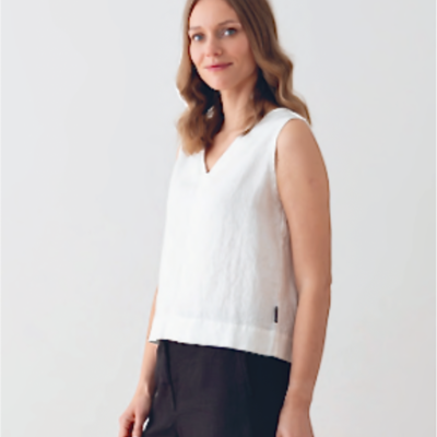 Paris Sleeveless Top 100% Linen