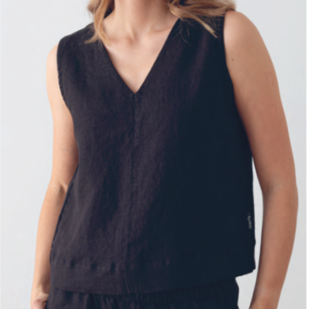 Paris Sleeveless Top 100% Linen