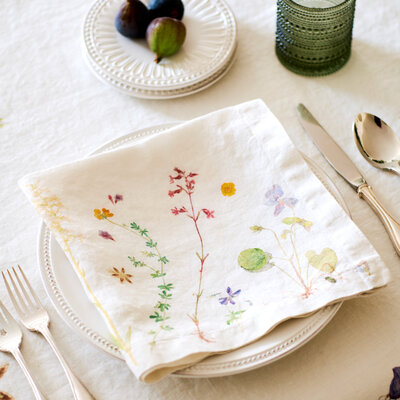 Honeychurch Fête de Fleurs Linen Napkin
