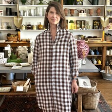 Eve Dress - Coffee Brown / Light Blue