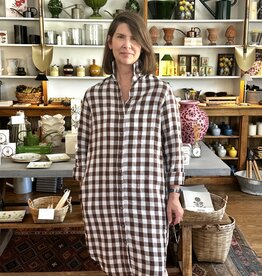 Eve Dress - Coffee Brown / Light Blue
