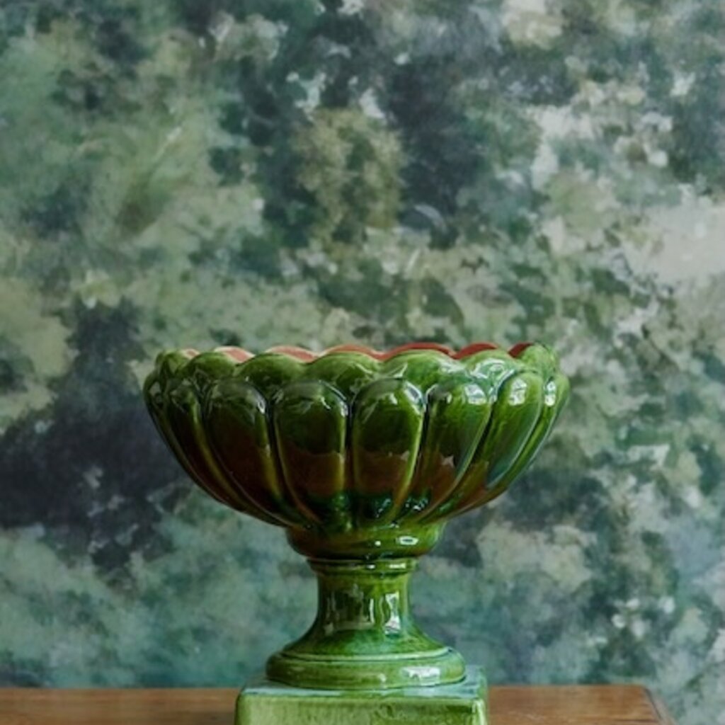 Honeychurch Provence Green Scallop Bowl
