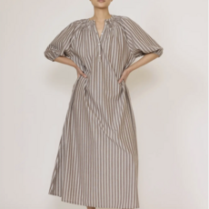 Popover Tunic Dress - Acorn Stripe