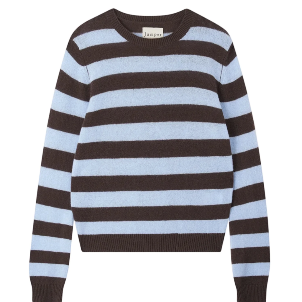 Chocolate / Sky Striped Sweater