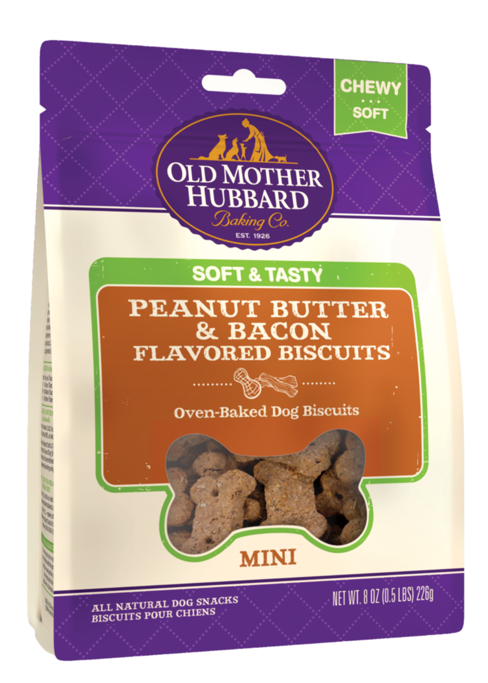 Old Mother Hubbard Old Mother Hubbard Soft & Tasty Peanut Butter & Bacon Mini 8oz