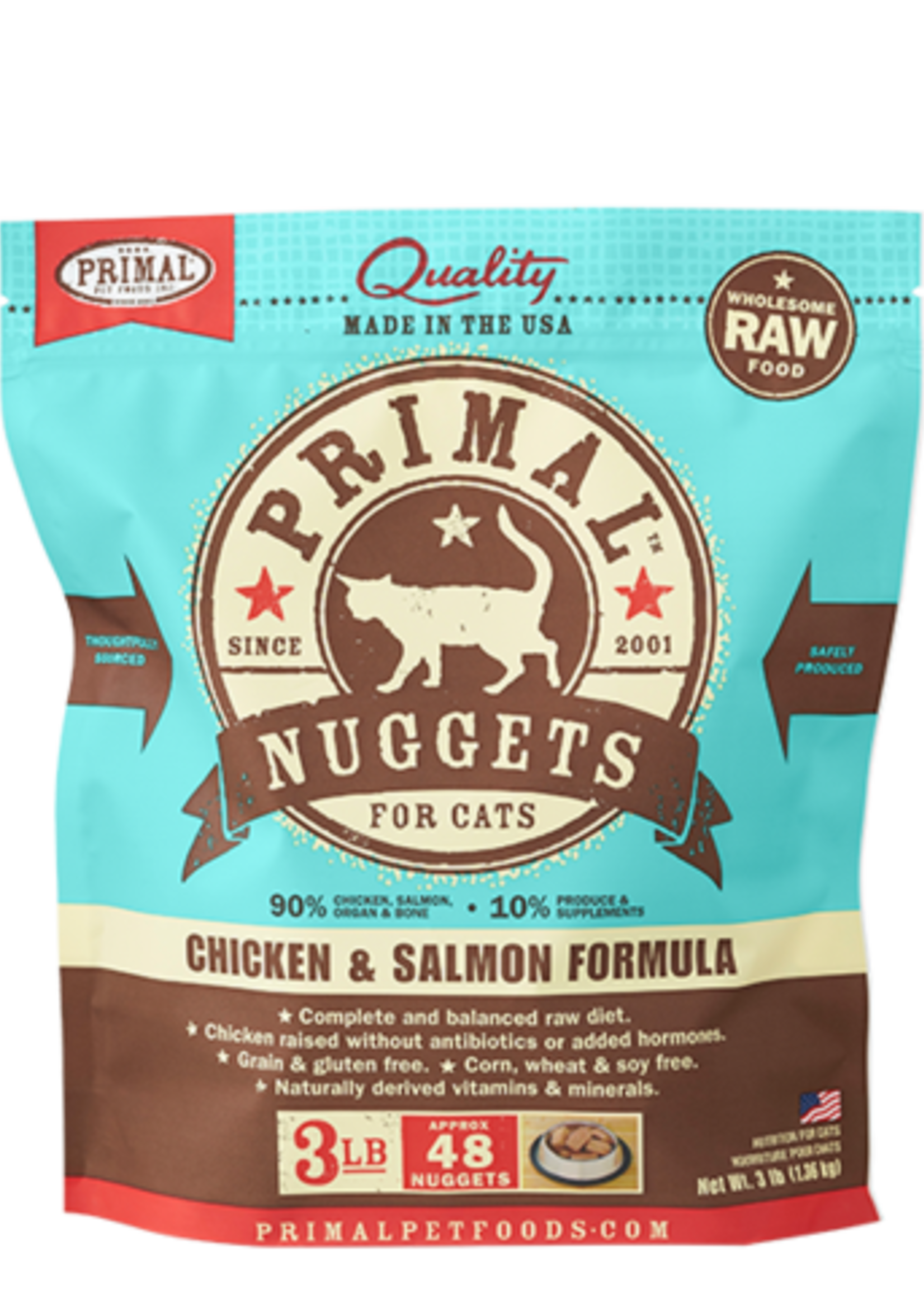 Primal Primal Frozen Feline Chicken & Salmon Nuggets 3lb