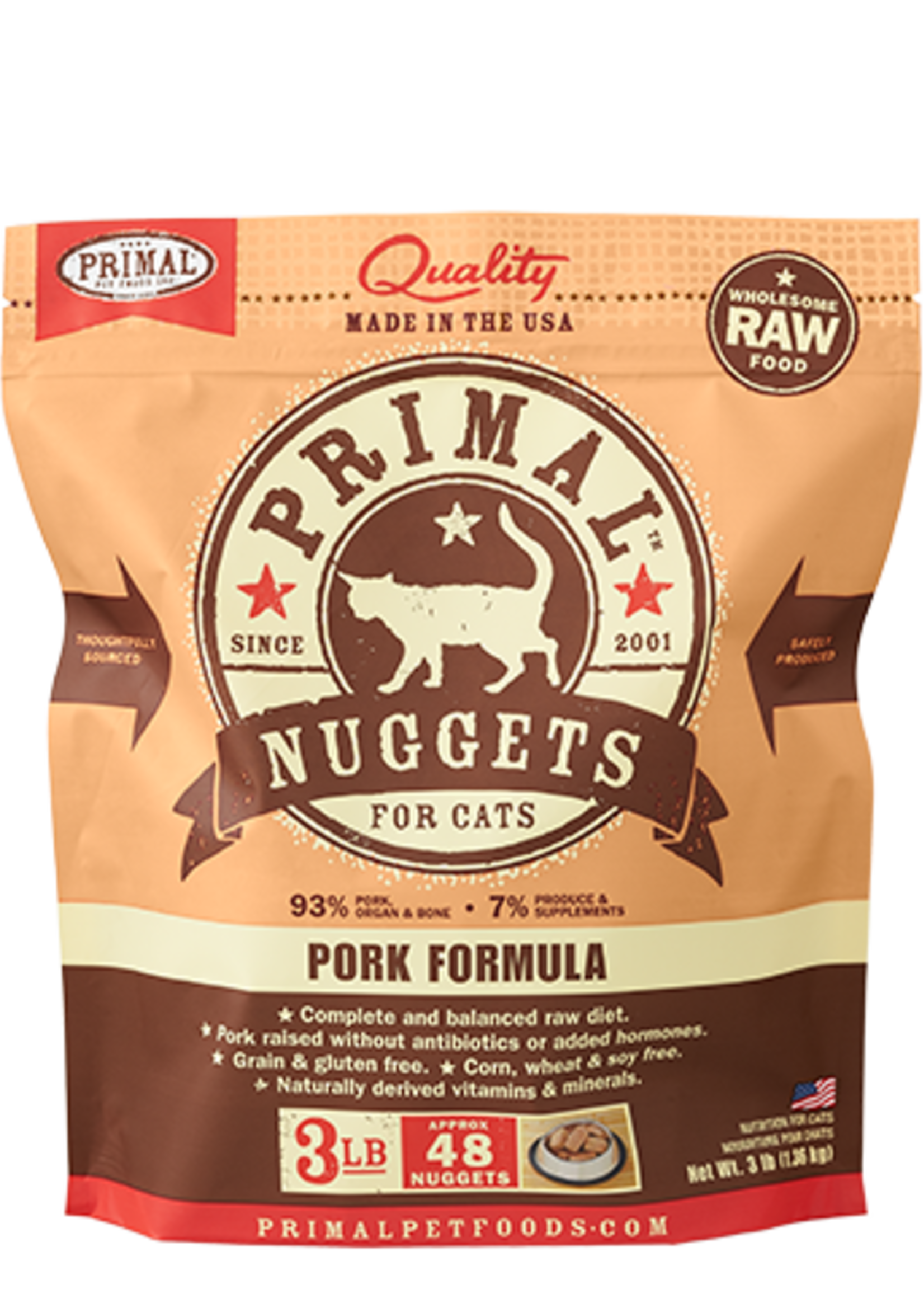 Primal Primal Frozen Cat Pork Nuggets 3lb