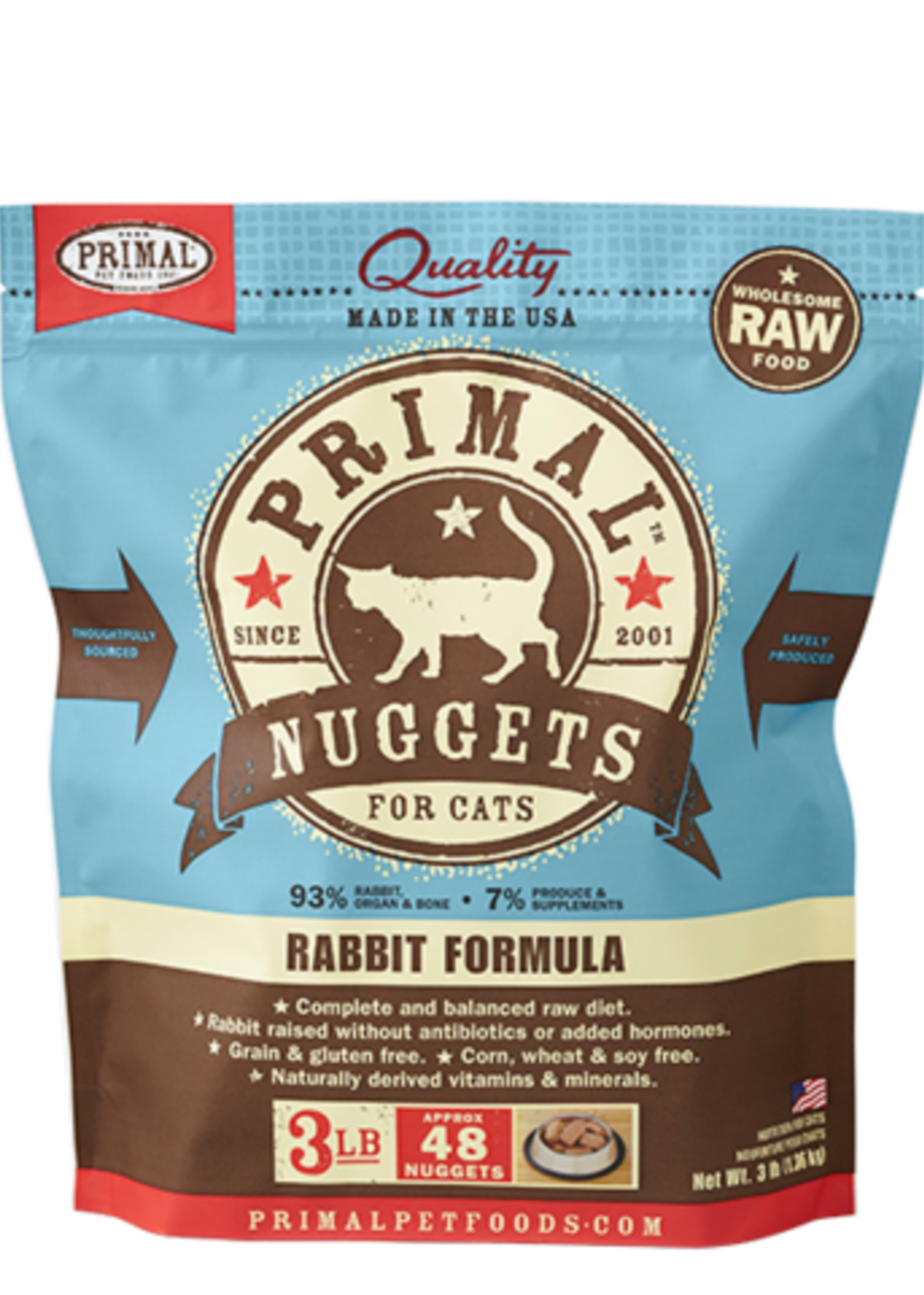 Primal Primal Frozen Cat Rabbit Nuggets 3lb