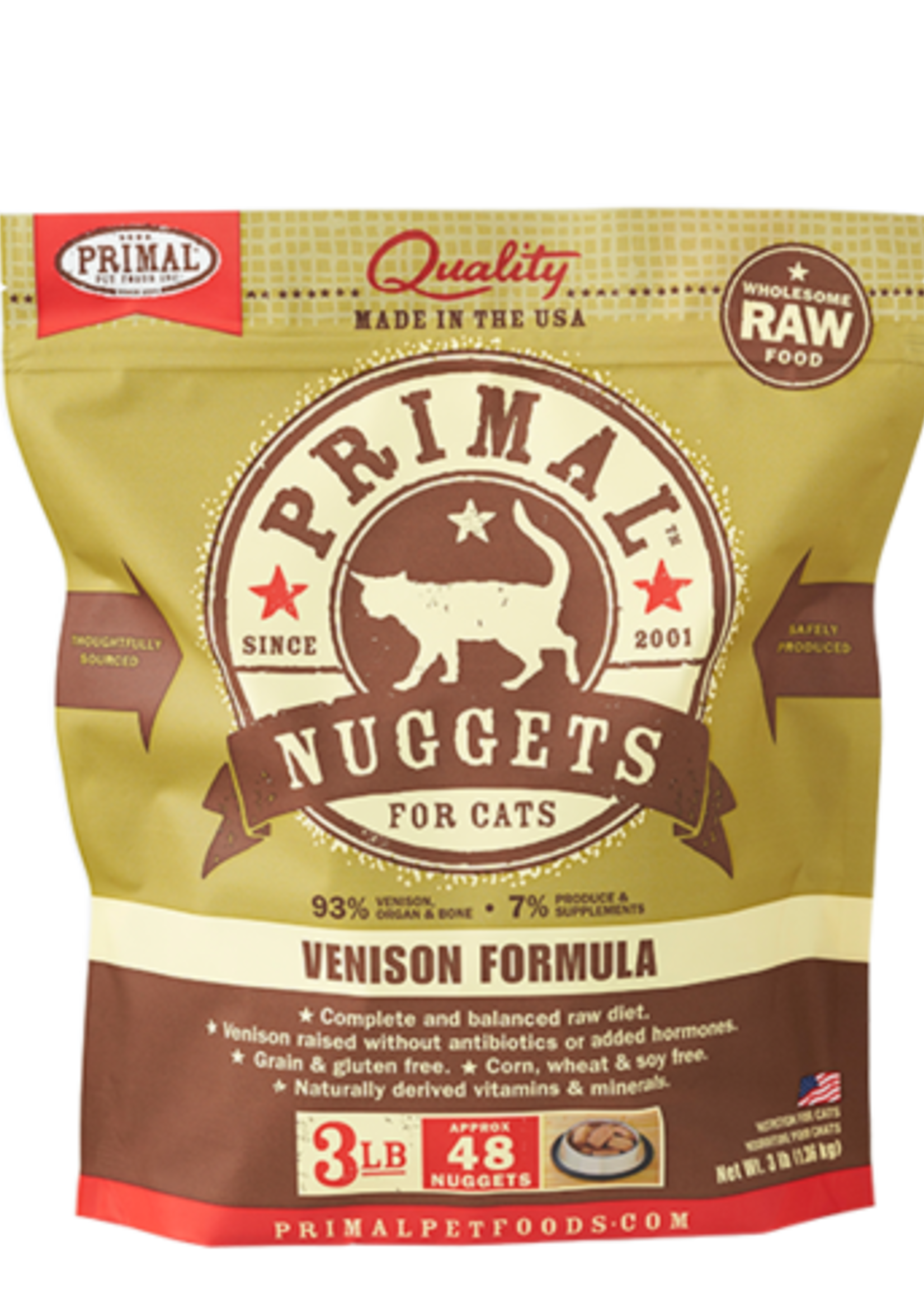 Primal Primal Frozen Cat Venison Nuggets 3lb