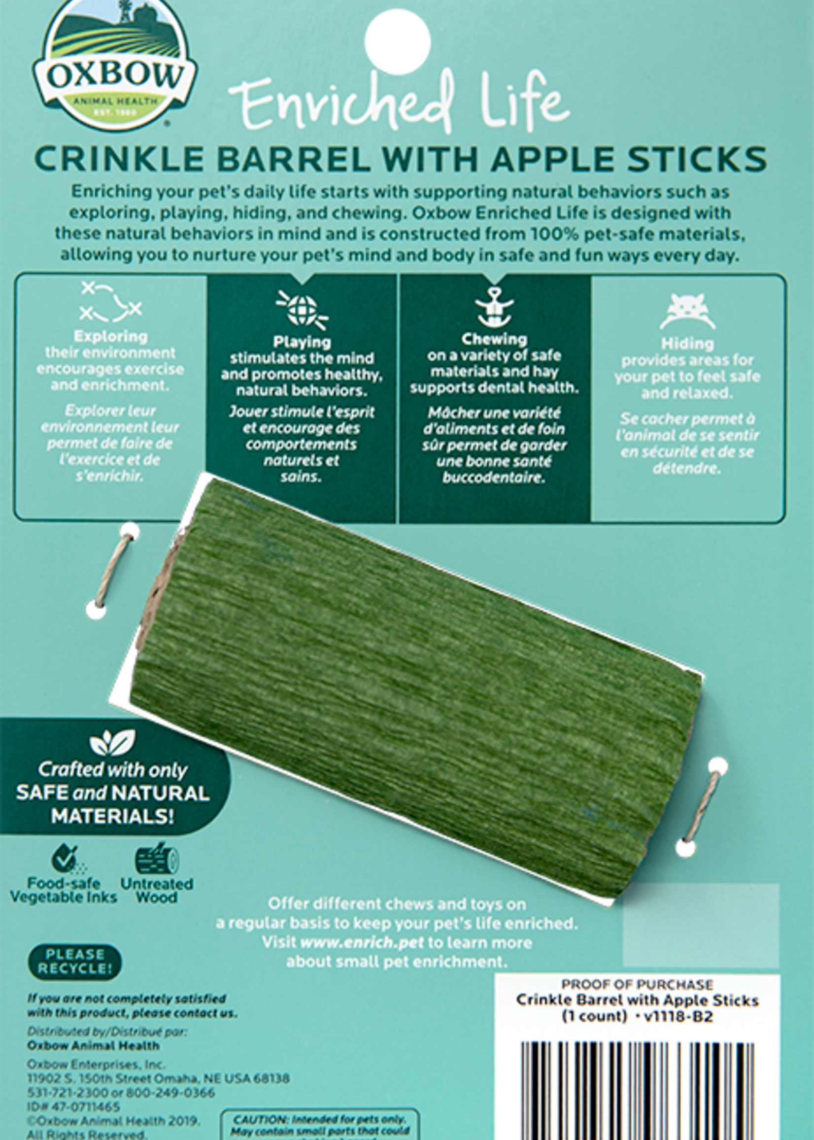 Oxbow Oxbow \ Enriched Life \ Crinkle Barrel Apple Sticks