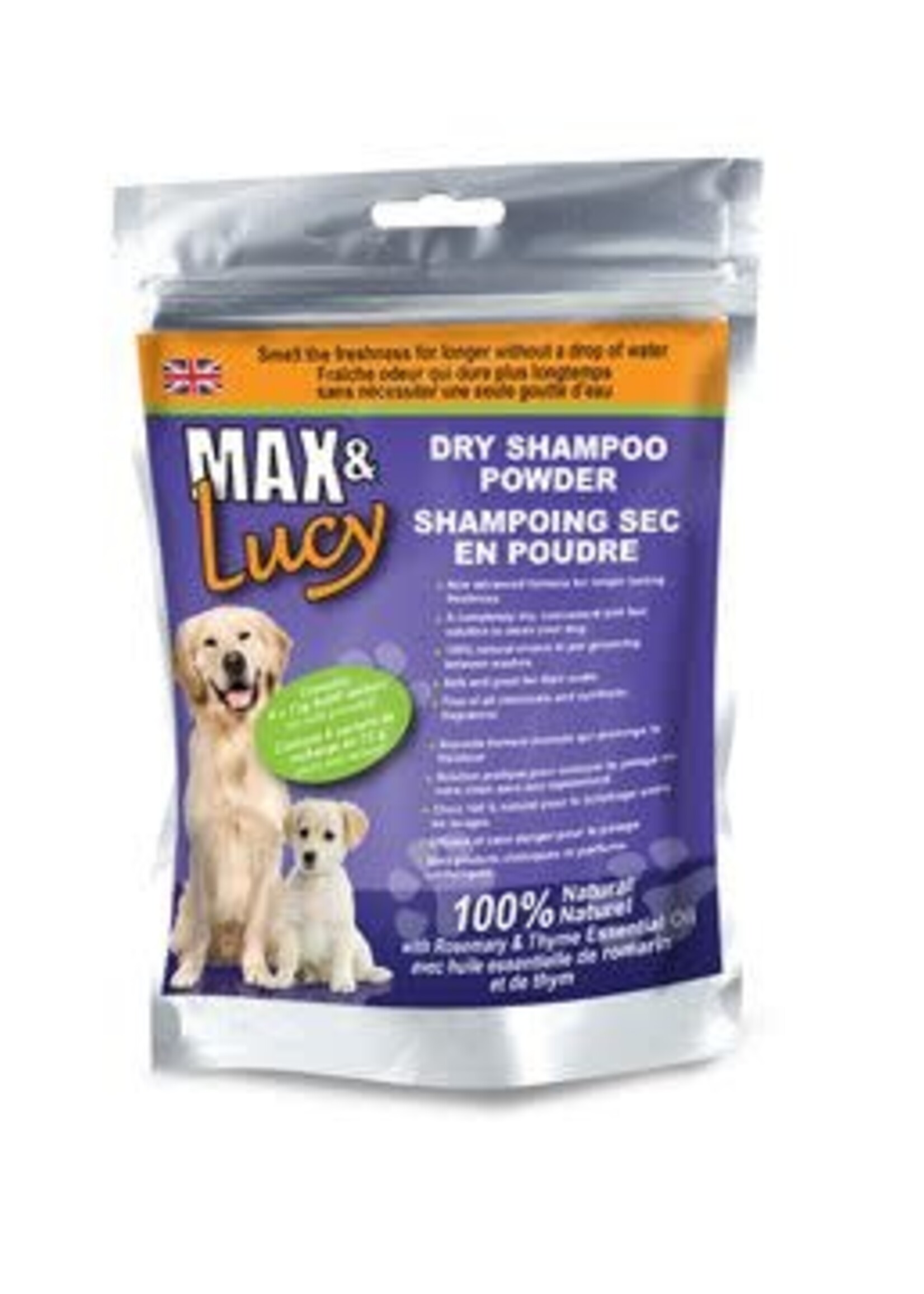 Max & Lucy Max & Lucy Dry Dog Shampoo Refill Rosemary & Thyme 4 x 75G Sachets