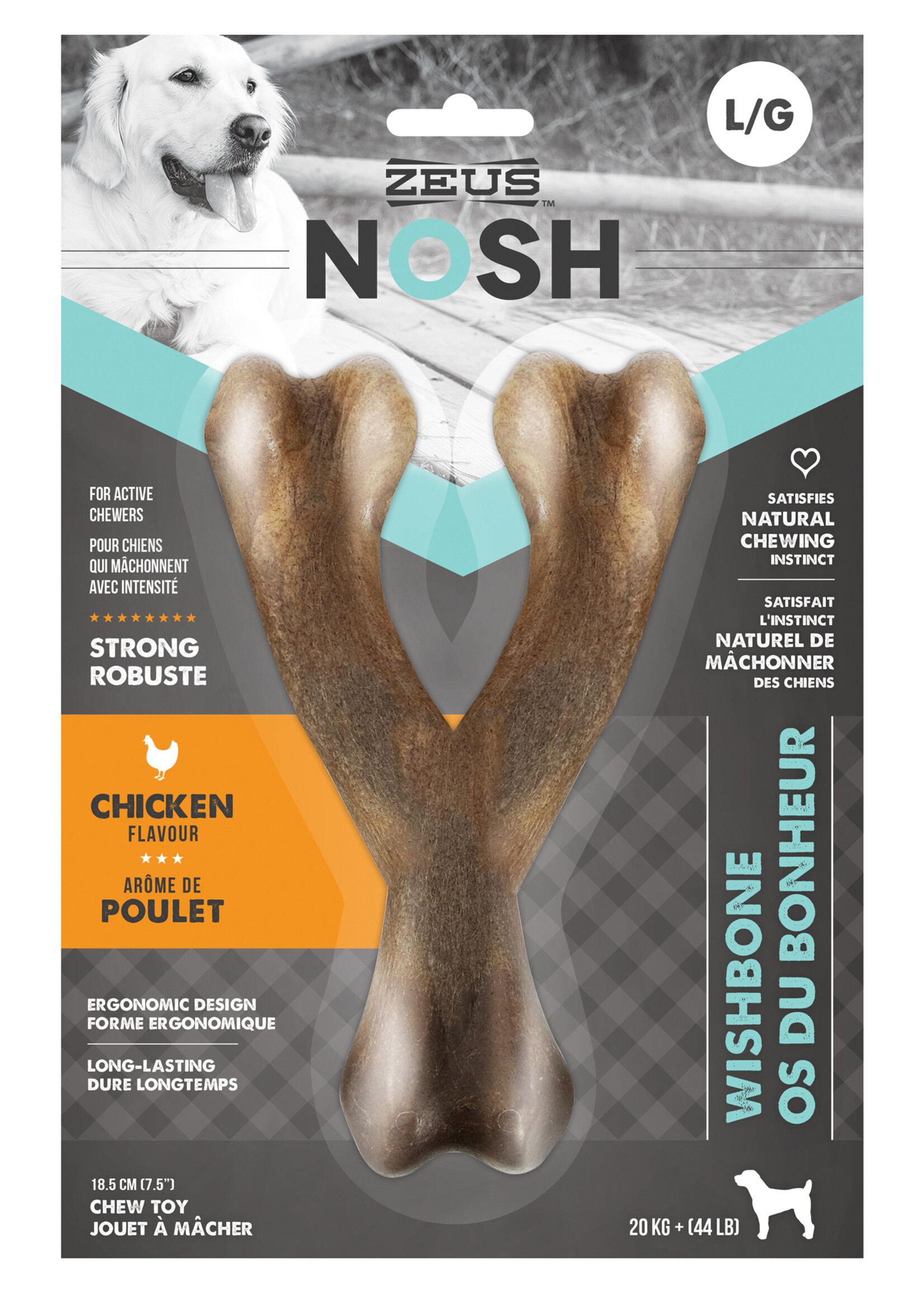 Zeus Nosh Strong Chew WishBone Chicken or Bacon