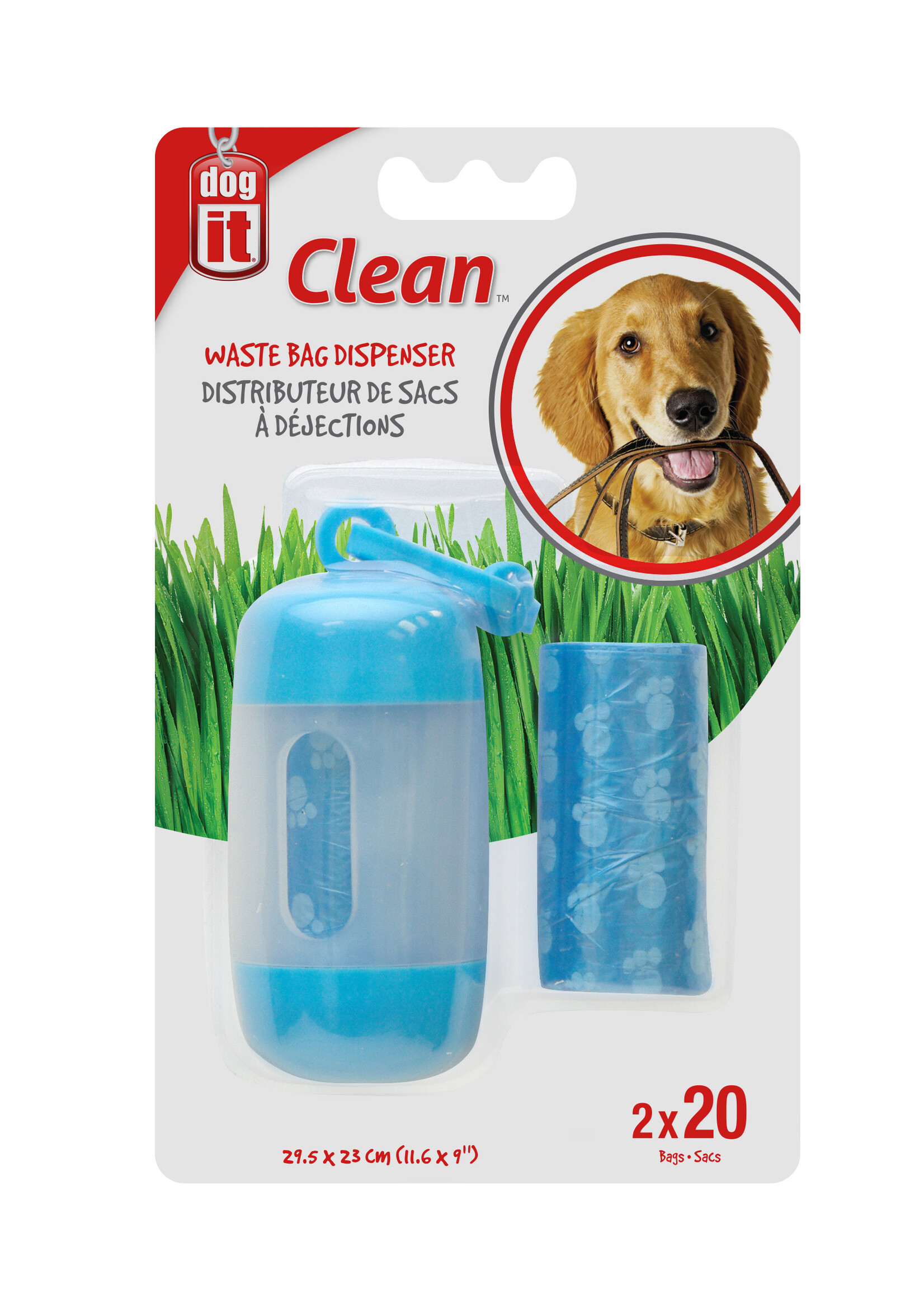 DO - Dogit Dogit Bag Dispenser - 2 Rolls/20 Bags - 29.5 x 23 cm (11.6 x 9 in)