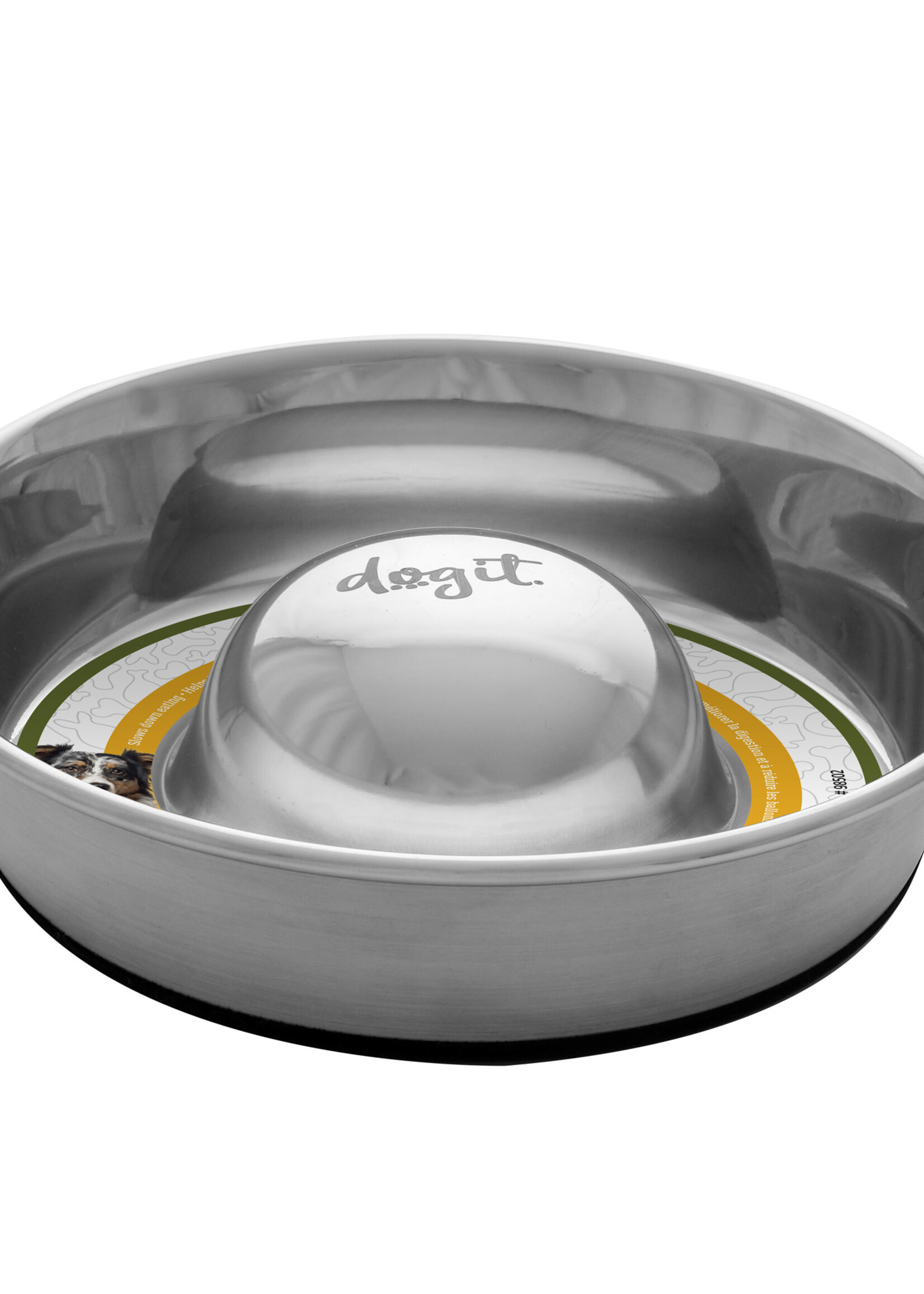 DO - Dogit Dogit Stainless Steel Non-Skid Slow Feed Dog Bowl