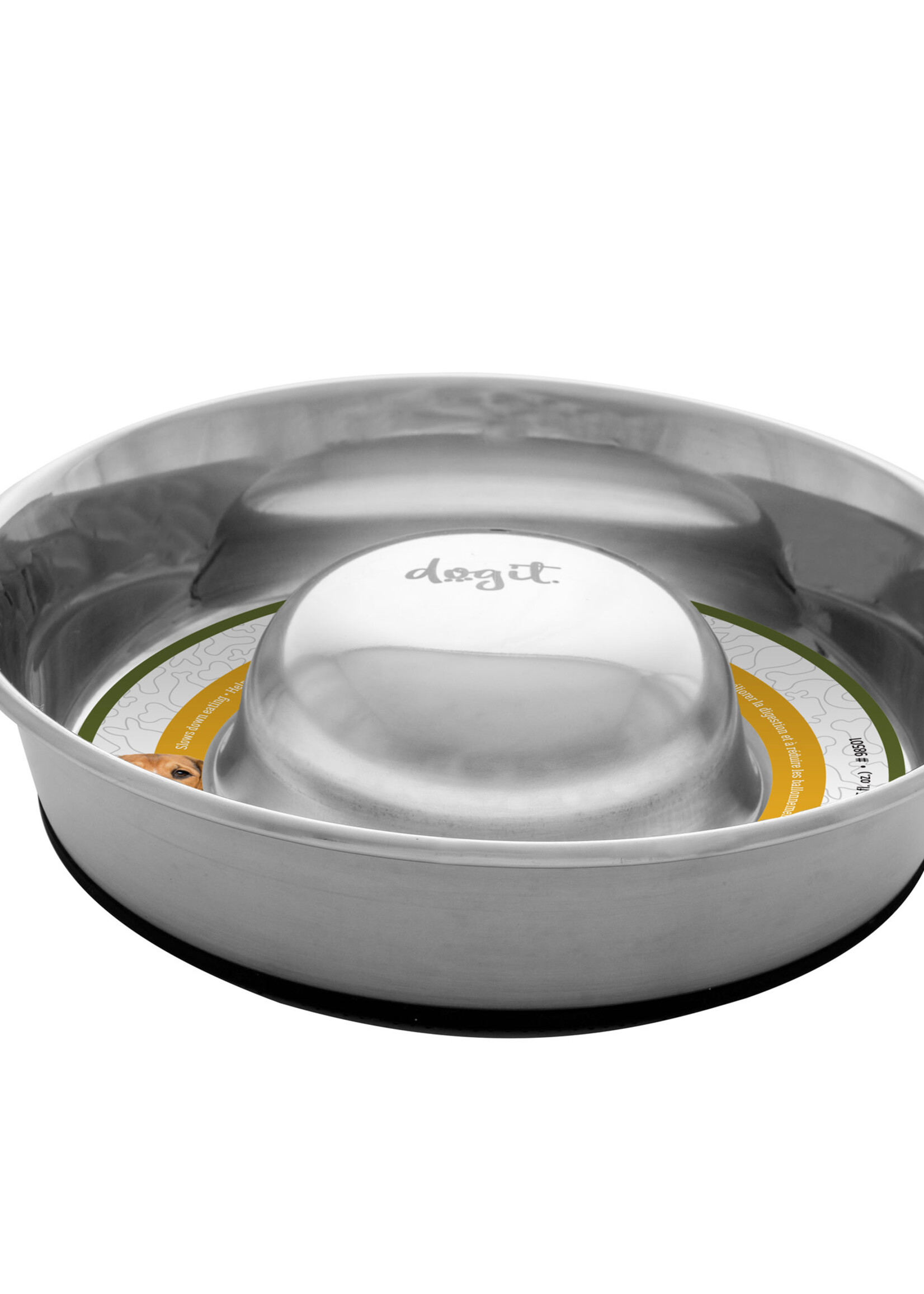 DO - Dogit Dogit Stainless Steel Non-Skid Slow Feed Dog Bowl