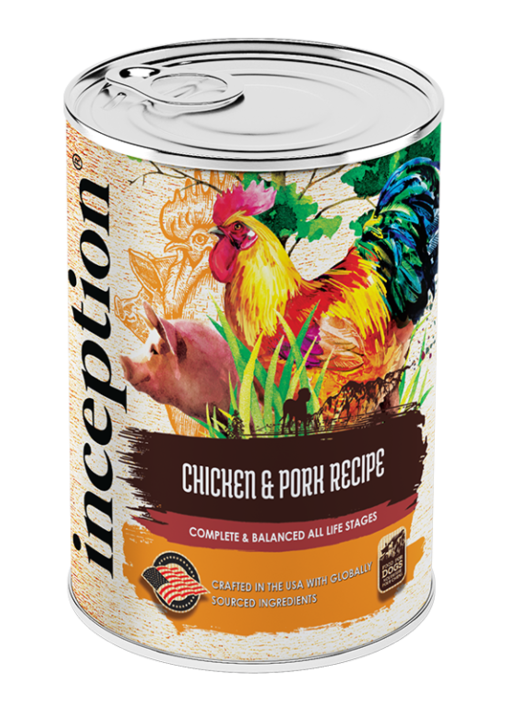 INCEPTION CAN DOG CHICKEN/PORK 12OZ