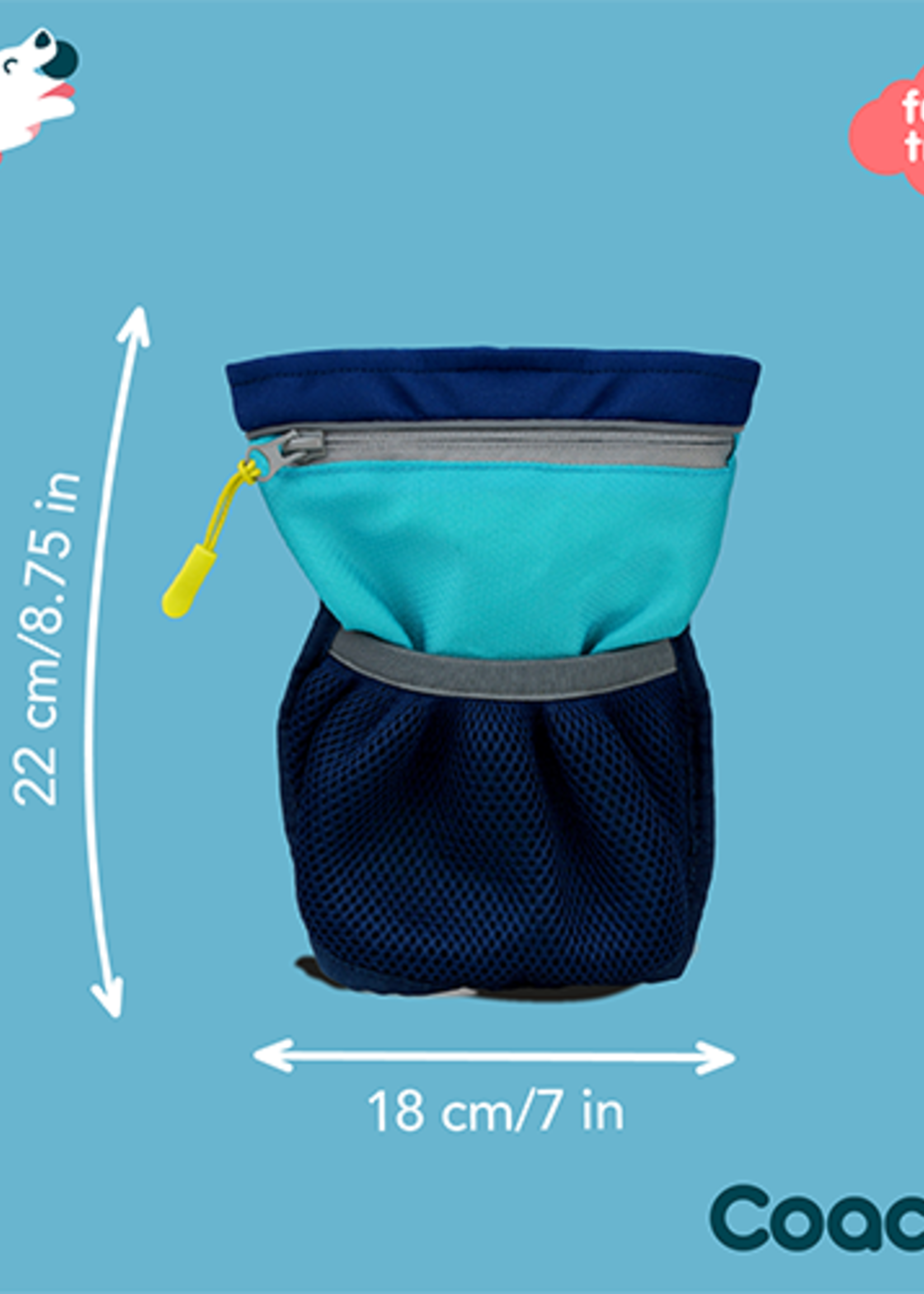 COMPANY OF ANIMALS COACHI PRO TRAIN & TREAT BAG NAVY & LIGHT BLUE
