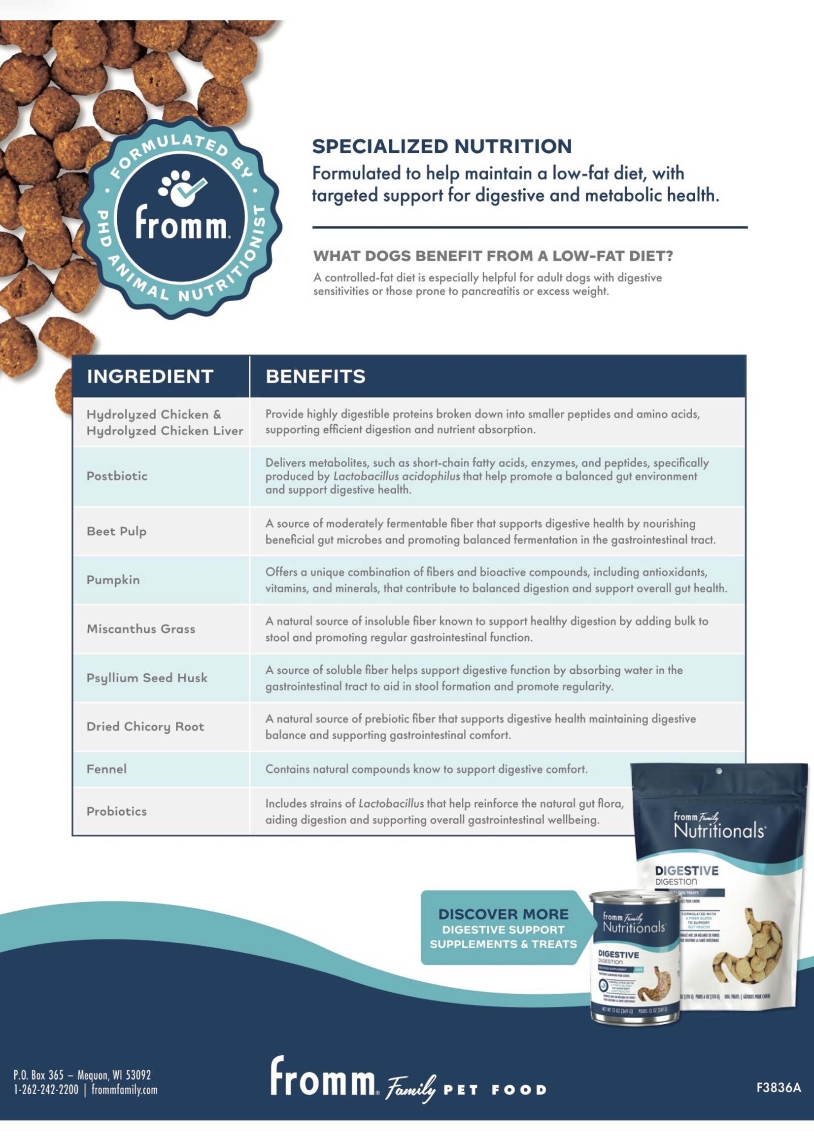 Fromm Fromm Nutritionals Digestive Support Low Fat Dry Dog Food
