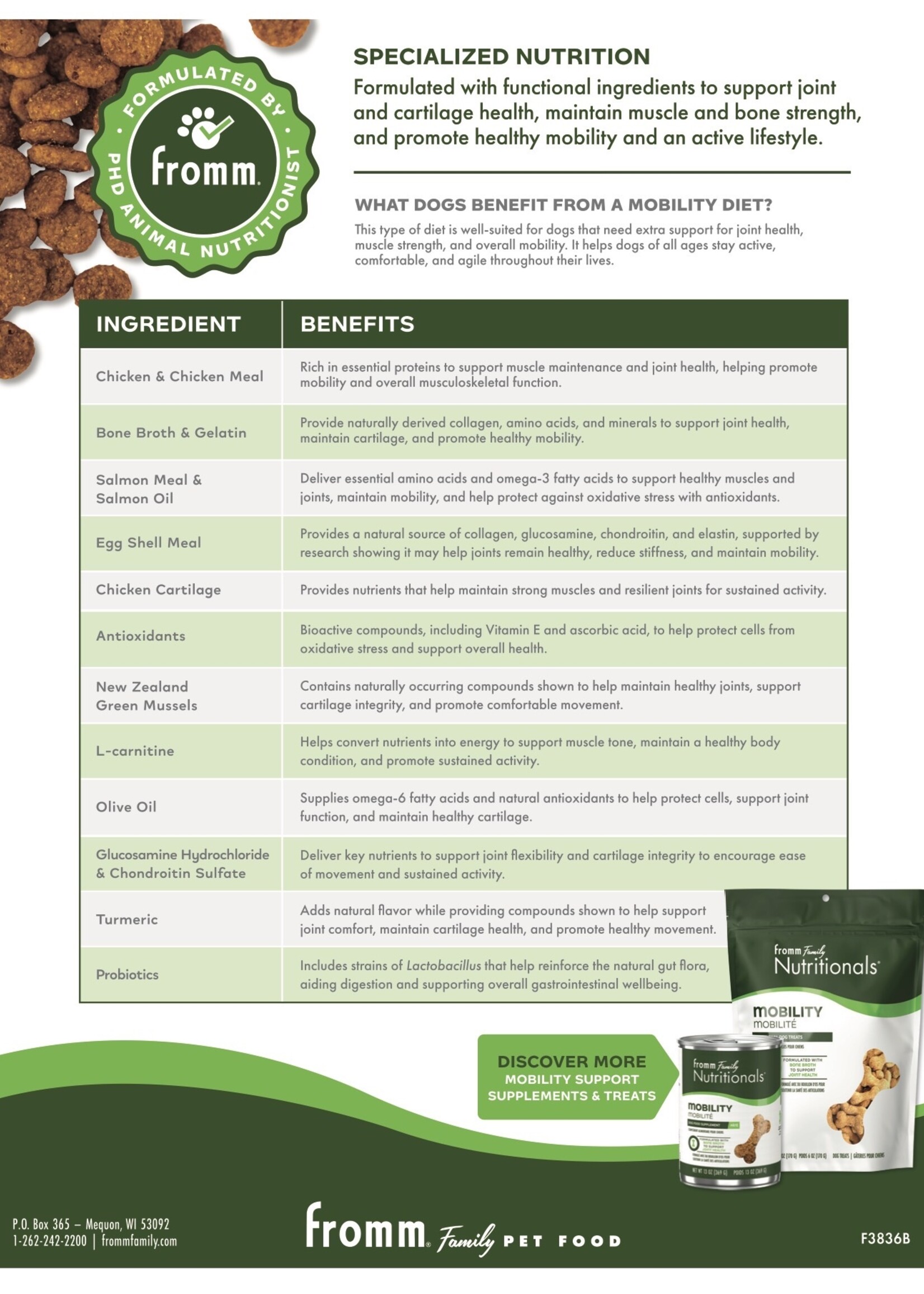 Fromm Fromm Nutritionals Mobility Dry Dog Food