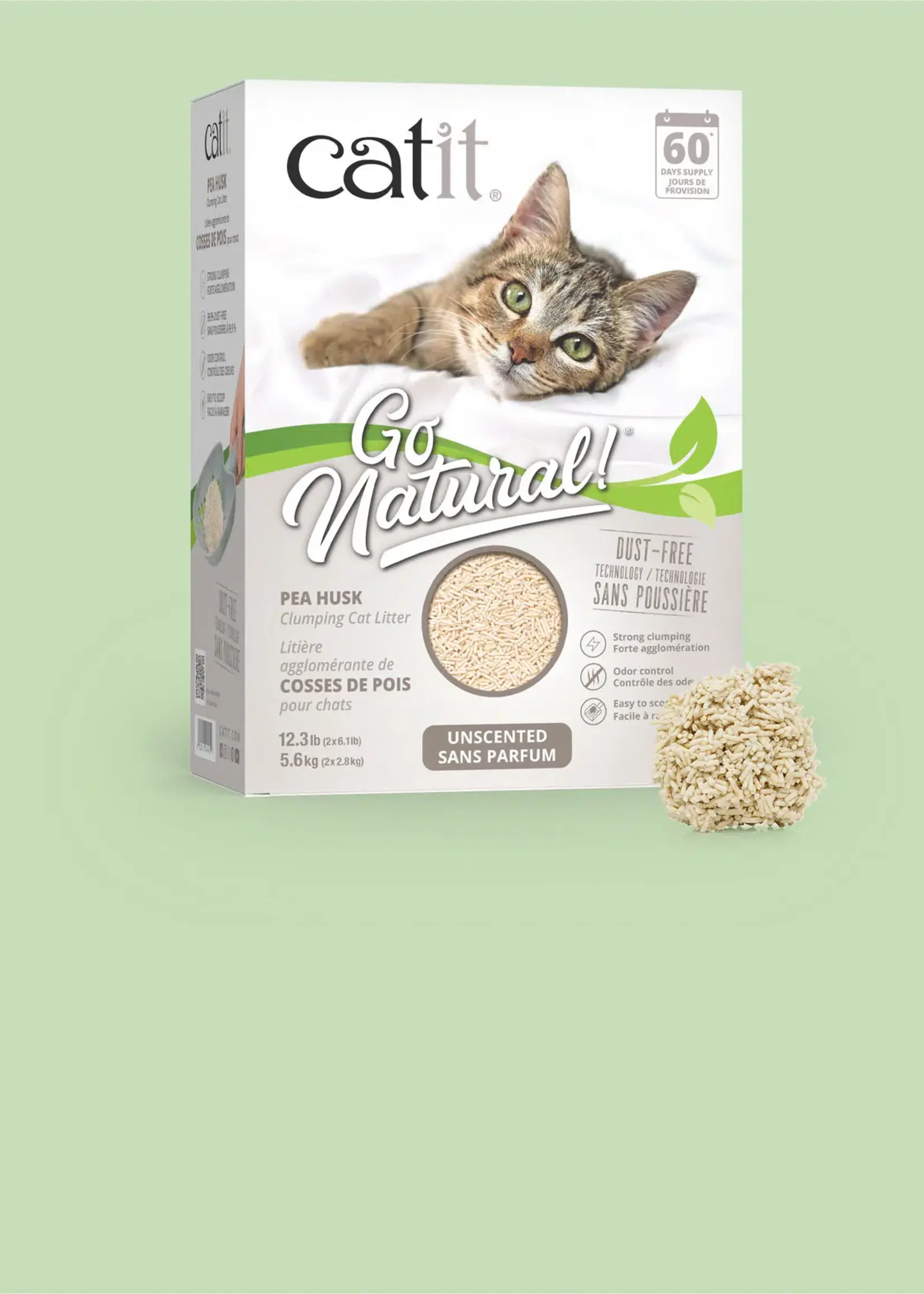 CA - Catit Catit Go Natural Pea Husk Litter - Unscented - 5.6 kg (12.3 lb)