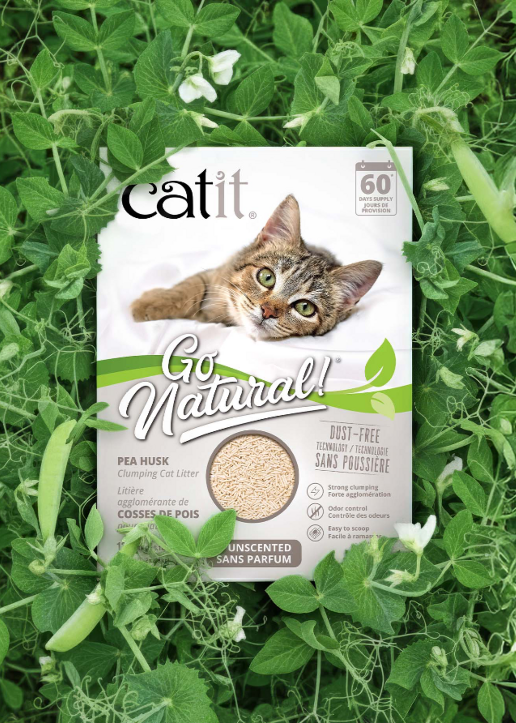 CA - Catit Catit Go Natural Pea Husk Litter - Unscented - 5.6 kg (12.3 lb)