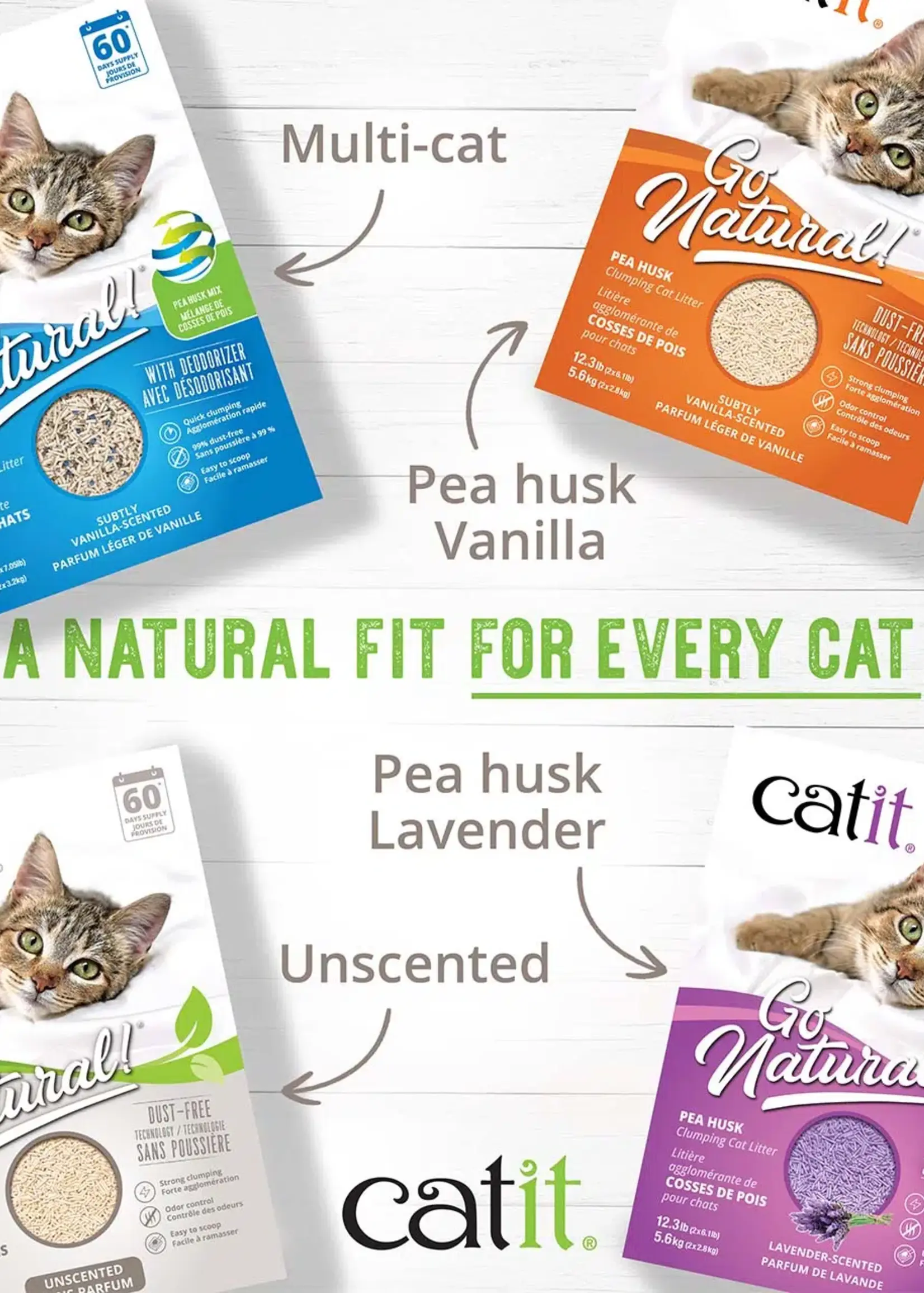 CA - Catit Catit Go Natural Pea Husk Litter - Unscented - 5.6 kg (12.3 lb)