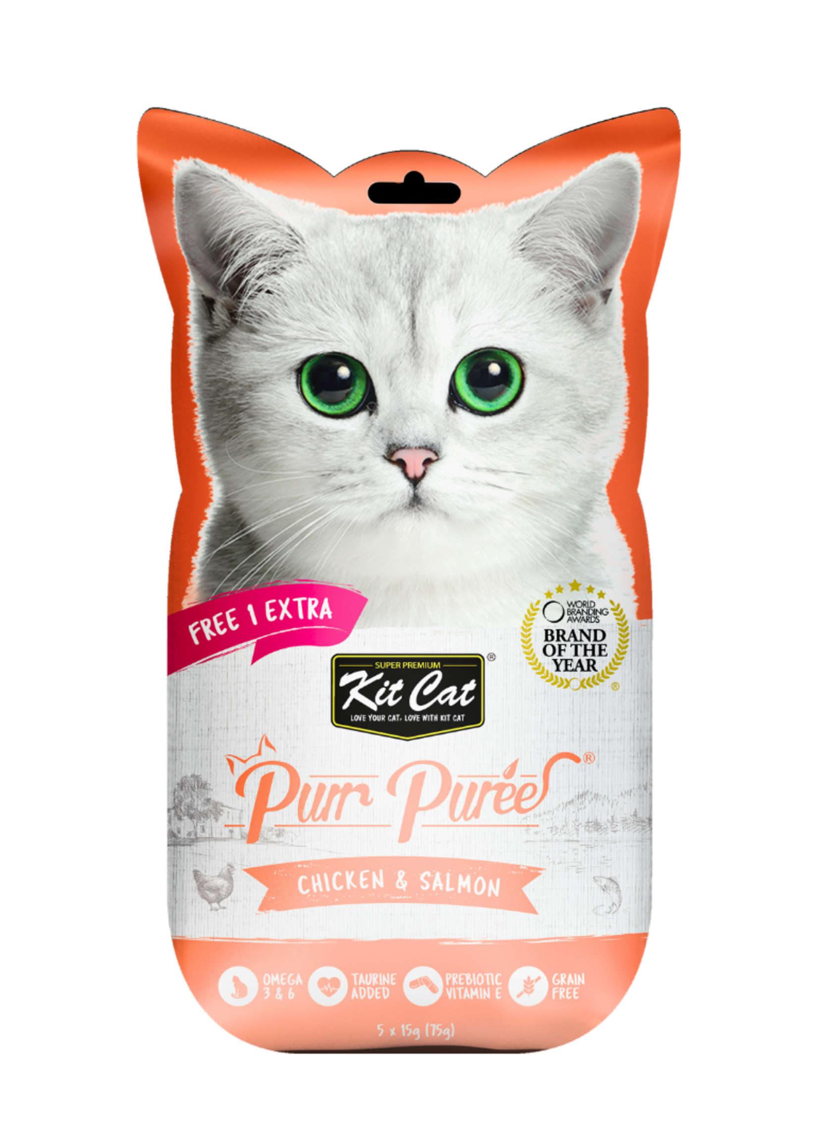 Kit Cat KIT CAT® PURR PURÉES® CHICKEN & SALMON CAT TREAT