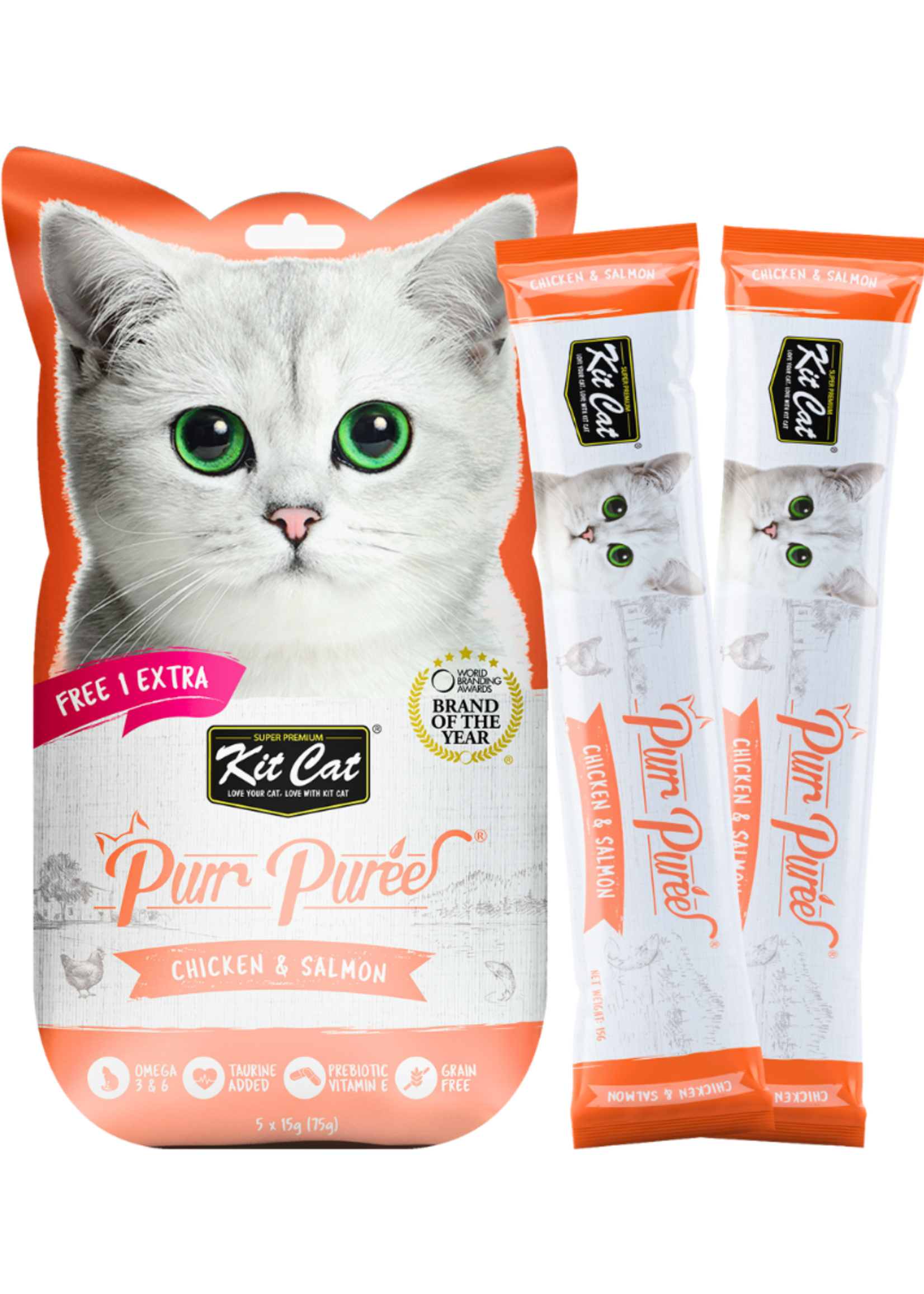 Kit Cat KIT CAT® PURR PURÉES® CHICKEN & SALMON CAT TREAT