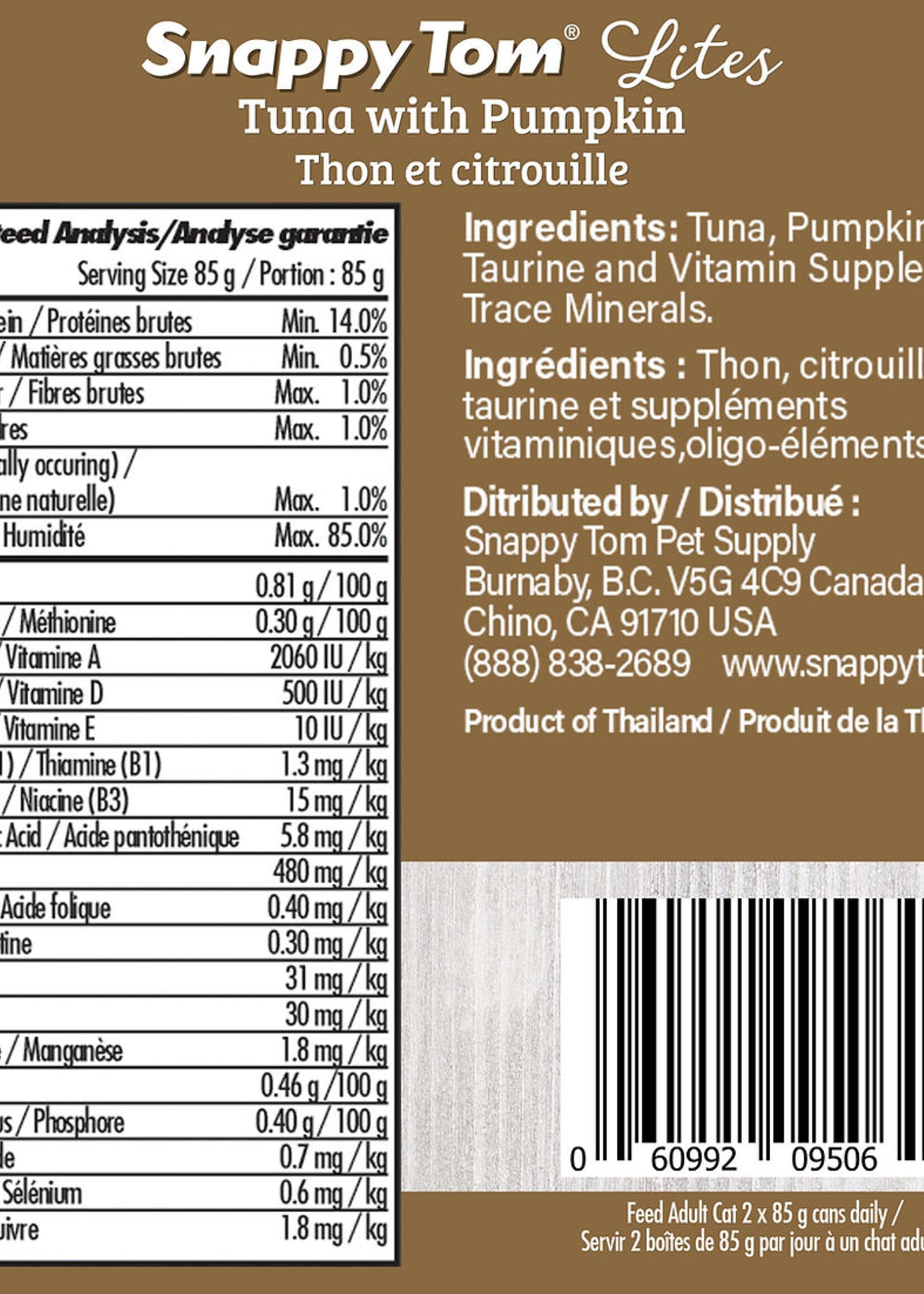 Snappy Tom Snappy Tom Lites Tuna with Pumpkin 3 oz (85gm)