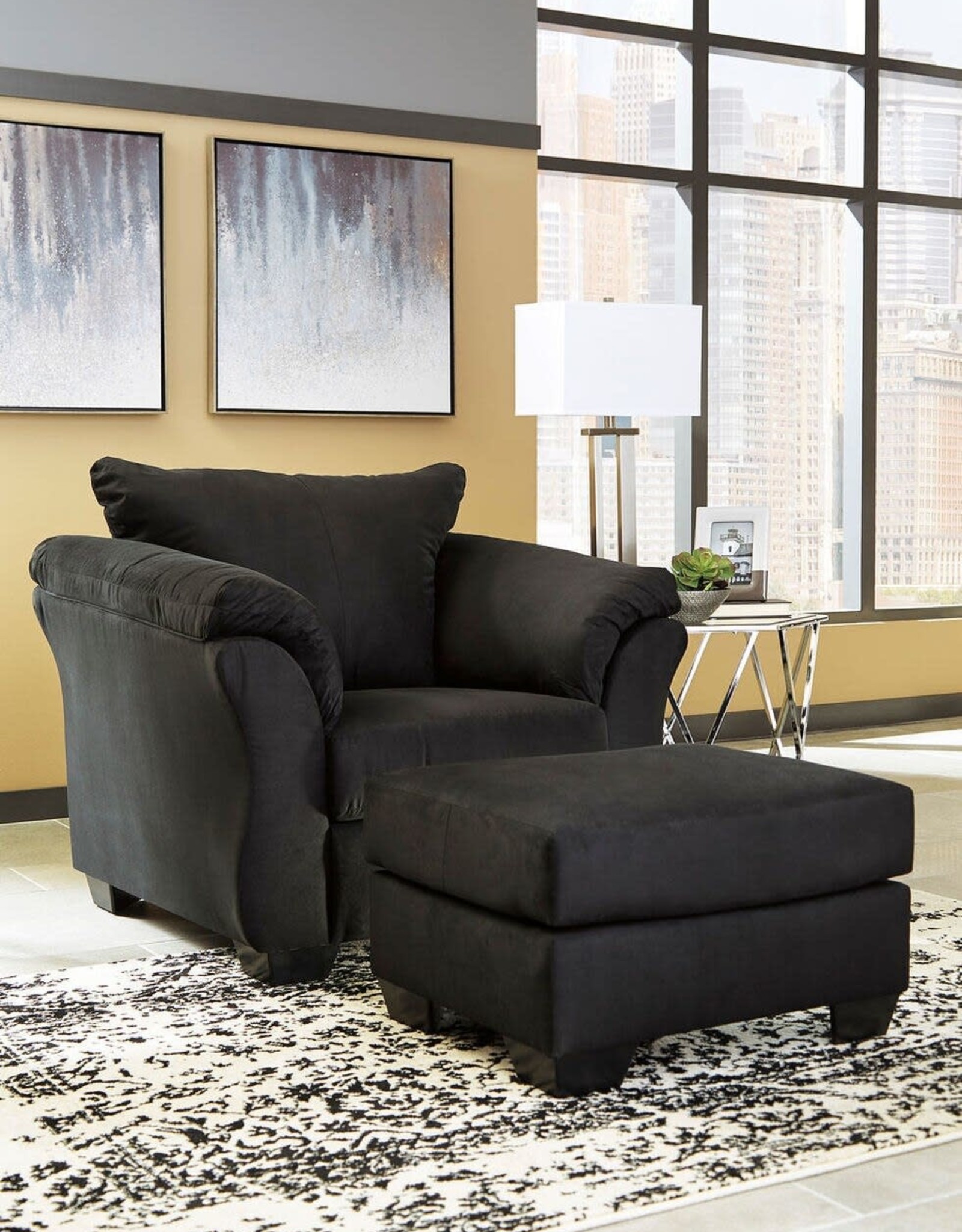 Darcy Ottoman (Black) - Online Only