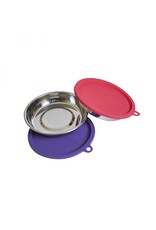 Messy Cats Messy Cats 4pc Set 2 SS Bowls w/ Silicone Lids