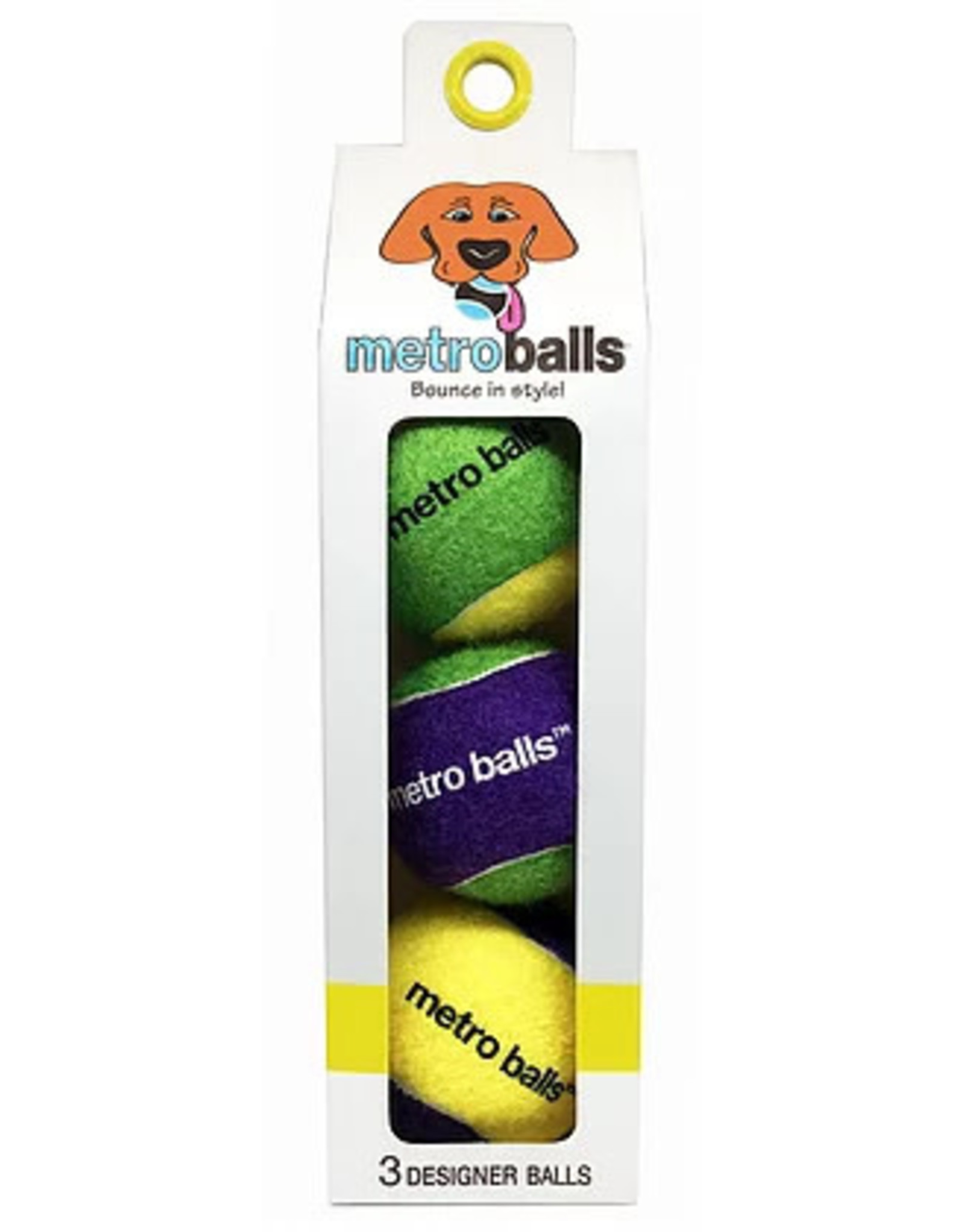 Metro Paws Metro Paws Metro Balls Yellow 3ct